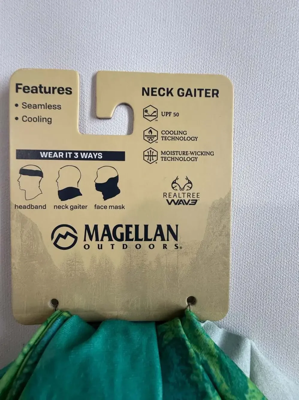 NWT Magellan Outdoors Realtree Wav3 Neck Gaiter UPF 50 Cooling Face Mask